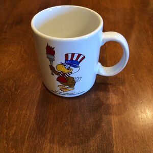 Vintage 1984 Los Angeles Olympic games, Sam, the Olympic eagle mug